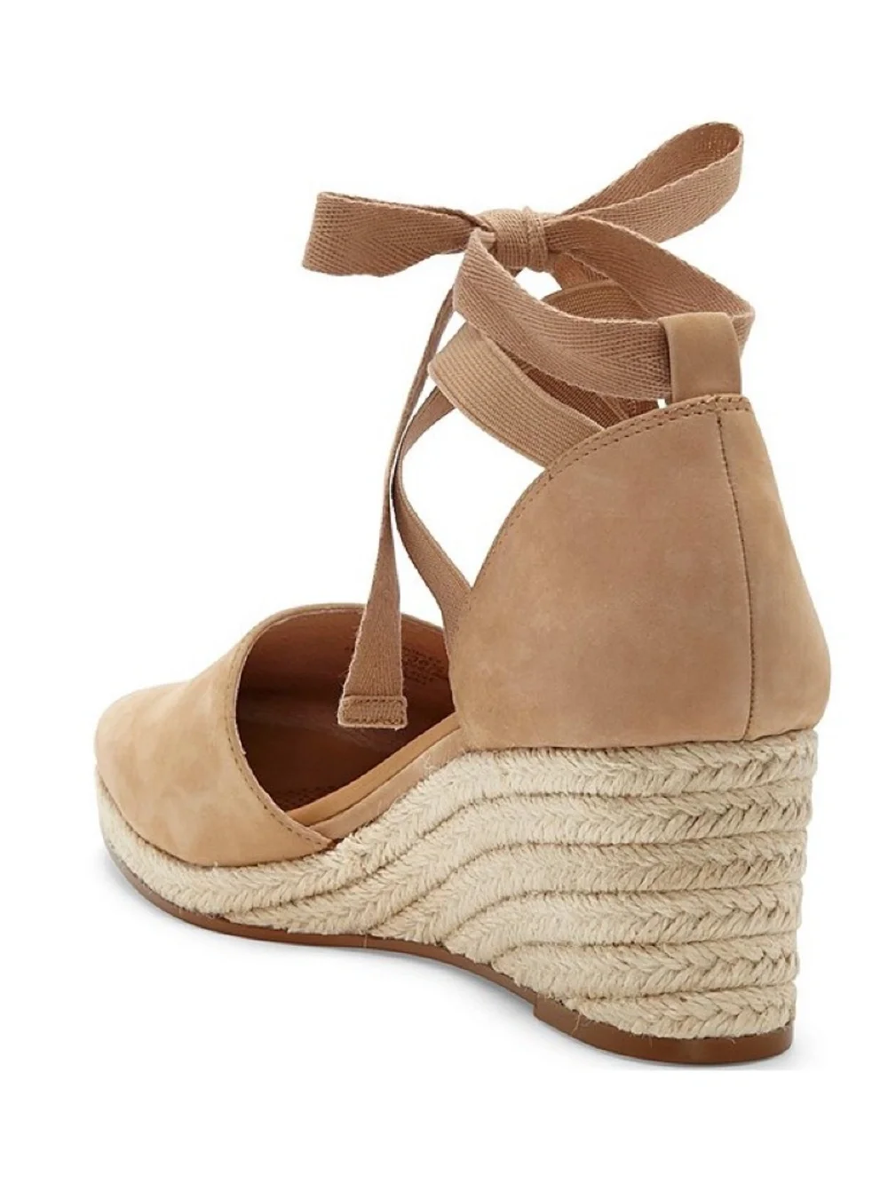 CC Corso Como Romley Suede Wedge Espadrilles Latte Color (Tan, Camel)